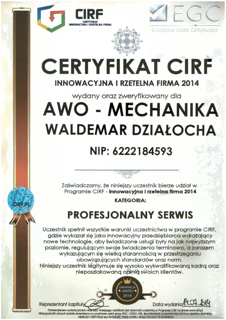 Certyfikat 9